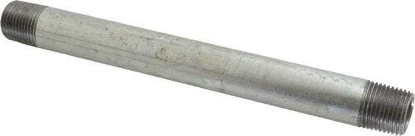 B&K Mueller - Schedule 40, 1/2 x 8" Galvanized Pipe Nipple - Threaded Steel - Benchmark Tooling