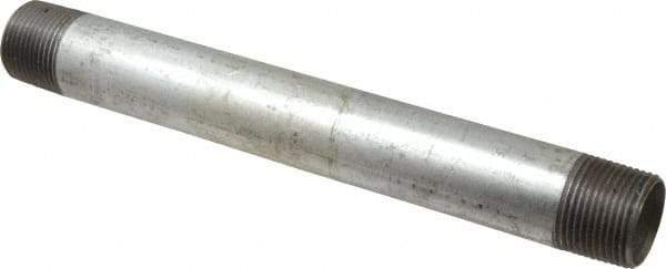 B&K Mueller - Schedule 40, 1 x 10" Galvanized Pipe Nipple - Threaded Steel - Benchmark Tooling