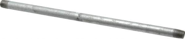 B&K Mueller - Schedule 40, 1/4 x 12" Galvanized Pipe Nipple - Threaded Steel - Benchmark Tooling