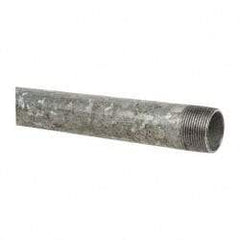 B&K Mueller - Schedule 40, 1-1/4 x 24" Galvanized Pipe Nipple - Threaded Steel - Benchmark Tooling