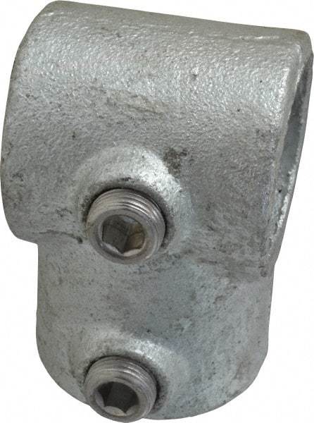 PRO-SAFE - 1-1/4" Pipe, Single Socket Tee, Malleable Iron Tee Pipe Rail Fitting - Galvanized Finish - Benchmark Tooling