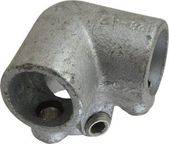 PRO-SAFE - 3/4" Pipe, 90° Side Outlet Elbow, Malleable Iron Elbow Pipe Rail Fitting - Galvanized Finish - Benchmark Tooling