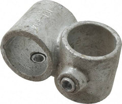 PRO-SAFE - 1" Pipe, Crossover, Malleable Iron Cross Pipe Rail Fitting - Galvanized Finish - Benchmark Tooling
