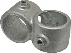 PRO-SAFE - 1-1/4" Pipe, Crossover, Malleable Iron Cross Pipe Rail Fitting - Galvanized Finish - Benchmark Tooling