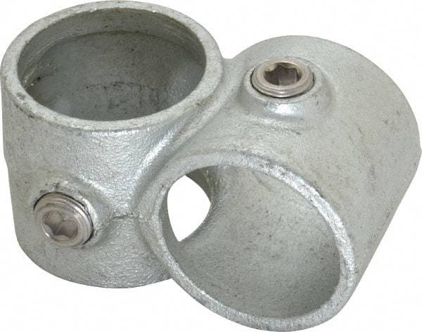PRO-SAFE - 1-1/2" Pipe, Crossover, Malleable Iron Cross Pipe Rail Fitting - Galvanized Finish - Benchmark Tooling