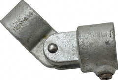 PRO-SAFE - 1" Pipe, Malleable Iron Swivel Socket Pipe Rail Fitting - Galvanized Finish - Benchmark Tooling