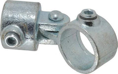 PRO-SAFE - 1-1/4" Pipe, Malleable Iron Swivel Socket Pipe Rail Fitting - Galvanized Finish - Benchmark Tooling
