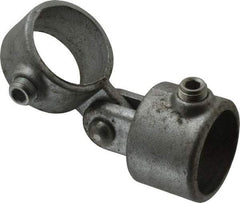 PRO-SAFE - 1-1/2" Pipe, Malleable Iron Swivel Socket Pipe Rail Fitting - Galvanized Finish - Benchmark Tooling