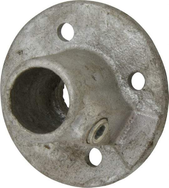 PRO-SAFE - 3/4" Pipe, Medium Flange, Malleable Iron Flange Pipe Rail Fitting - Galvanized Finish - Benchmark Tooling