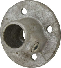 PRO-SAFE - 3/4" Pipe, Medium Flange, Malleable Iron Flange Pipe Rail Fitting - Galvanized Finish - Benchmark Tooling