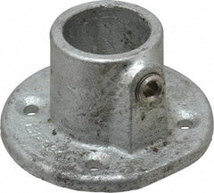 PRO-SAFE - 1" Pipe, Medium Flange, Malleable Iron Flange Pipe Rail Fitting - Galvanized Finish - Benchmark Tooling