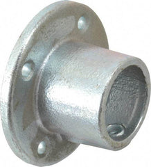 PRO-SAFE - 1-1/2" Pipe, Medium Flange, Malleable Iron Flange Pipe Rail Fitting - Galvanized Finish - Benchmark Tooling