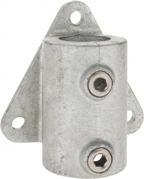 PRO-SAFE - 1-1/2" Pipe, Wall Mount Flange, Malleable Iron Flange Pipe Rail Fitting - Galvanized Finish - Benchmark Tooling