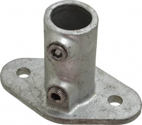PRO-SAFE - 3/4" Pipe, Railing Flange, Malleable Iron Flange Pipe Rail Fitting - Galvanized Finish - Benchmark Tooling