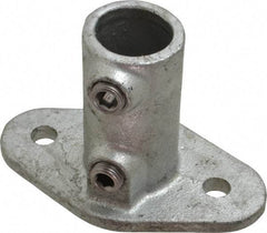 PRO-SAFE - 3/4" Pipe, Railing Flange, Malleable Iron Flange Pipe Rail Fitting - Galvanized Finish - Benchmark Tooling