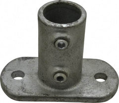 PRO-SAFE - 1" Pipe, Railing Flange, Malleable Iron Flange Pipe Rail Fitting - Galvanized Finish - Benchmark Tooling