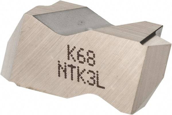 Kennametal - NTK3 Grade K68, Internal/External Partial Profile 60° Threading Insert - 0.6 to 2.5mm & 10 to 44 TPI Ext Pitch, 10 to 2.5mm & 9 to 24 TPI Int Pitch, Left Hand Insert, Uncoated, Carbide - Benchmark Tooling
