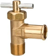 Parker - Hose I.D. x MNPTF with Pin Handle End Connection Brass Truck Valve - 2.47" OAL, 5/8 x 3/8" Pipe - Benchmark Tooling
