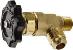 Parker - Flare x MNPTF End Connection Brass Truck Valve - 3.47" OAL, 5/8 x 1/2" Pipe - Benchmark Tooling