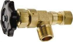 Parker - MNPTF x Tube (NTA) End Connection Brass Truck Valve - 3.58" OAL, 1/2" Pipe - Benchmark Tooling