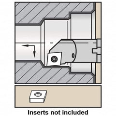Kennametal - 32mm Min Bore Diam, 300mm OAL, 63/64" Shank Diam, A-SCLC Indexable Boring Bar - CC.. Insert, Screw Holding Method - Benchmark Tooling