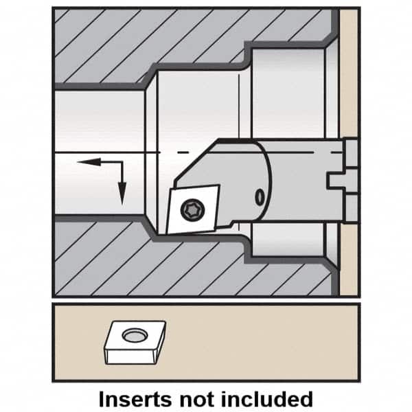 Kennametal - 16mm Min Bore Diam, 150mm OAL, 12mm Shank Diam, A-SCLC Indexable Boring Bar - CC.. Insert, Screw Holding Method - Benchmark Tooling