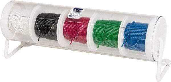 Alpha Wire - 24 AWG, 7 Strand, 500' OAL, Hook Up Wire - Black, Blue, Green, Red & White PVC Jacket, 0.059" Diam - Benchmark Tooling