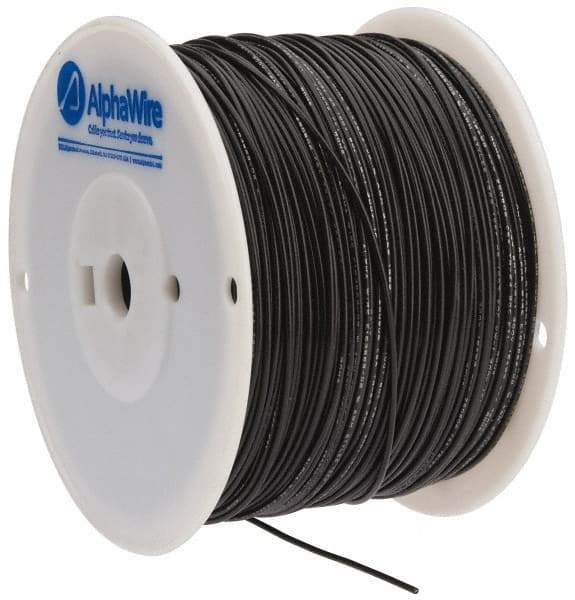 Alpha Wire - 16 AWG, 1 Strand, 305 m OAL, Tinned Copper Hook Up Wire - Black PVC Jacket, 0.083" Diam - Benchmark Tooling