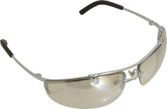 3M - Indoor/Outdoor Mirror Lenses, Framed Safety Glasses - Anti-Fog, Scratch Resistant, Silver Metal Frame, Adjustable Temples, Size Universal, Wrap Around - Benchmark Tooling