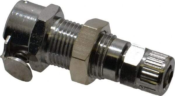 CPC Colder Products - 1/4" Outside Diam, Chrome Plated Brass Push-to-Connect Female Connector - 250 Max psi, Buna Nitrile O-Ring - Benchmark Tooling