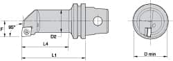 Kennametal - Right Hand Cut, 20mm Min Bore Diam, Size KM32 Steel Modular Boring Cutting Unit Head - 2.2047" Max Bore Depth, Through Coolant, Compatible with CP.. - Benchmark Tooling