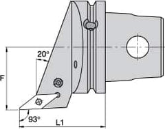 Kennametal - Left Hand Cut, Size KM63, VB.. Insert Compatiblity, Internal Modular Turning & Profiling Cutting Unit Head - 43mm Ctr to Cutting Edge, 60mm Head Length, Through Coolant, Series Screw-On - Benchmark Tooling