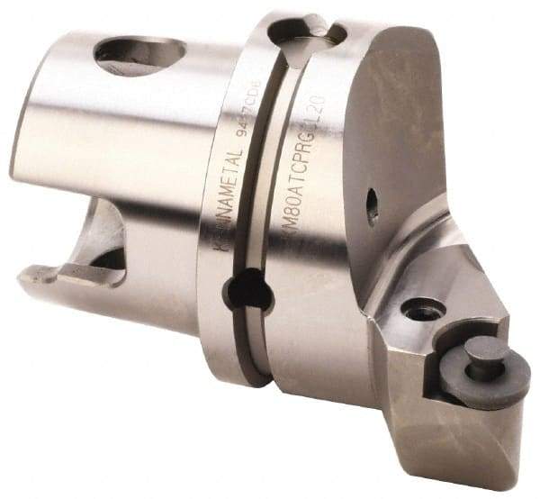 Kennametal - Left Hand Cut, Size KM80, RC.. 2006M0 Insert Compatiblity, Internal Modular Turning & Profiling Cutting Unit Head - 53mm Ctr to Cutting Edge, 70mm Head Length, Through Coolant, Series Kenlever - Benchmark Tooling