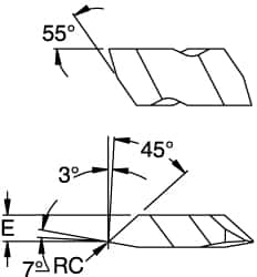 Kennametal - NTB3 Grade KC5010, Internal/External American Buttress Threading Insert - 8 to 16 TPI Int Pitch, Left Hand Insert, TiAlN Finish, Carbide - Benchmark Tooling