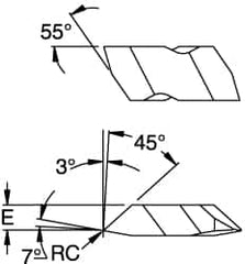 Kennametal - NTB3 Grade KC5010, Internal/External American Buttress Threading Insert - 8 to 16 TPI Int Pitch, Left Hand Insert, TiAlN Finish, Carbide - Benchmark Tooling