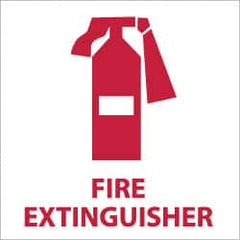 NMC - Fire Extinguisher, Plastic Fire Sign - 7" Wide x 7" High, Glow-in-the-Dark - Benchmark Tooling