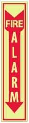 NMC - Fire Alarm, Plastic Fire Sign - 4" Wide x 18" High, Glow-in-the-Dark - Benchmark Tooling