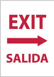 NMC - Exit, Plastic Exit Sign - 14" Wide x 20" High, English/Spanish - Benchmark Tooling