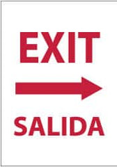 NMC - Exit, Pressure Sensitive Vinyl Exit Sign - 14" Wide x 20" High, English/Spanish - Benchmark Tooling