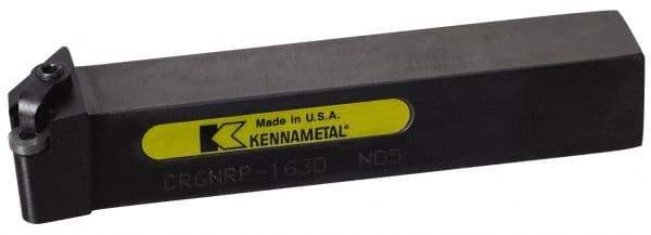 Kennametal - CRGN, Left Hand Cut, 8° Lead Angle, 1-1/4" Shank Height x 1-1/4" Shank Width, Negative Rake Indexable Turning Toolholder - 6" OAL, RN..42. Insert Compatibility, Series Kendex - Benchmark Tooling