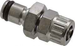 CPC Colder Products - 1/4" Outside Diam, Chrome Plated Brass Push-to-Connect Male Connector - 250 Max psi, Buna Nitrile O-Ring - Benchmark Tooling