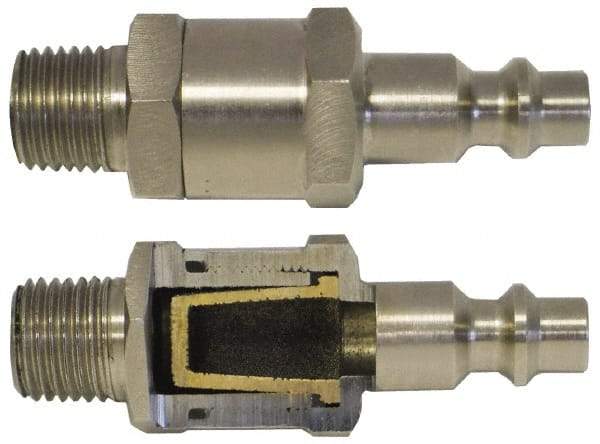 Coilhose Pneumatics - 1/4 Male NPT Tru-Flate Automotive Pneumatic Hose Connector - Brass Nickel Plated, 3/8" Body Diam - Benchmark Tooling