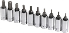 SK - 10 Piece 1/4" Drive Inch Hex Bit Socket Set - 1/16 to 1/4" Hex - Benchmark Tooling