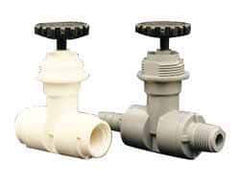 Specialty Mfr - 3/8" Pipe, Inline Needle Valve - EPDM Seal, Barbed x Barbed Ends, PVC Valve, 125 Max psi - Benchmark Tooling