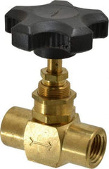 Specialty Mfr - 1/4" Pipe, Inline Needle Valve - FNPT x FNPT Ends, Brass Valve, 500 Max psi - Benchmark Tooling
