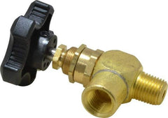 Specialty Mfr - 1/4" Pipe, Angled Needle Valve - MNPT x FNPT Ends, Brass Valve, 500 Max psi - Benchmark Tooling