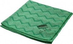 Rubbermaid - Dry Microfiber Wipes - 16" x 16" Sheet Size, Green - Benchmark Tooling