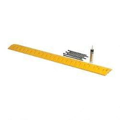 Eagle - 72" Long x 10" Wide x 2" High, Speed Bump with Cable Protector - Yellow, High Density Polyethylene - Benchmark Tooling