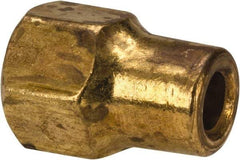 Parker - 1/4" Tube OD, 45° Brass Flared Tube Long Nut - 7/16-20 UNF, Flare Ends - Benchmark Tooling