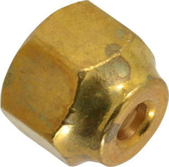 Parker - 3/8 x 1/4" Tube OD, 45° Brass Flared Tube Short Nut - 5/8-18 UNF, Flare Ends - Benchmark Tooling